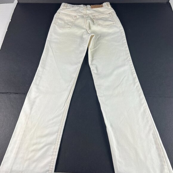 VTG 80s Levi's Girls 12 Reg 31333-3522 Slim Boot Cut Ankle Beige Polyester Pants - Picture 8 of 16